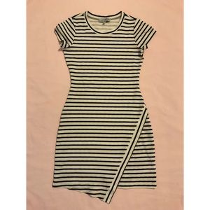 White & black striped dress